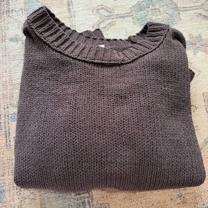 Aerie Chocolate Knit Crew Neck Sweater
